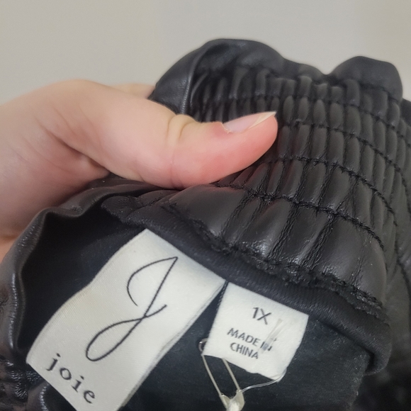 Joie faux leather stretchy straight leg pants net 1X - Picture 3 of 5